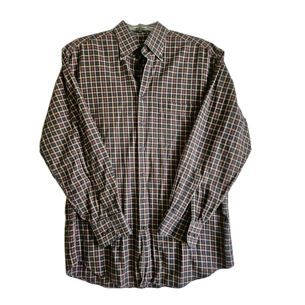 Orvis Signature Collection Button Down Shirt Men's Medium Plaid Cotton Outdoors